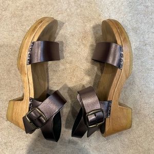 No. 6 Clog Sandals size 39 - metallic gray